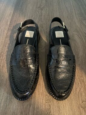 Dolce Vita Black Patent Leather Slingback Loafers
